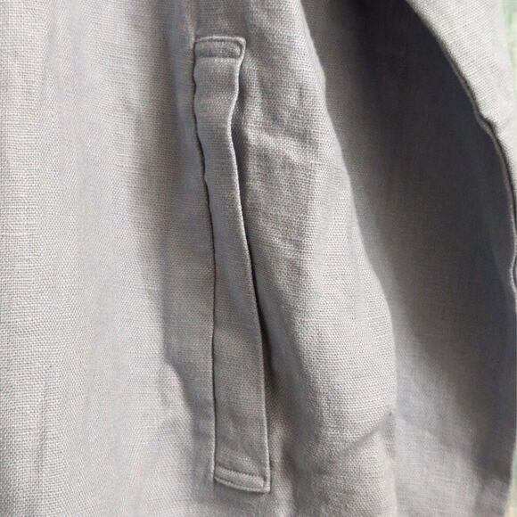 Eileen Fisher Dawn (Blue) Heavy Organic Linen Open Front Jacket Pockets Size XL - Picture 2 of 8